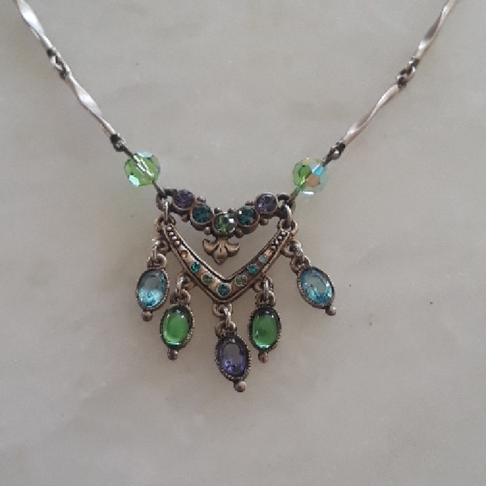Sweet Romance, Boutique Gemstone Colour Pendant Necklace, Vintage Style, 2005